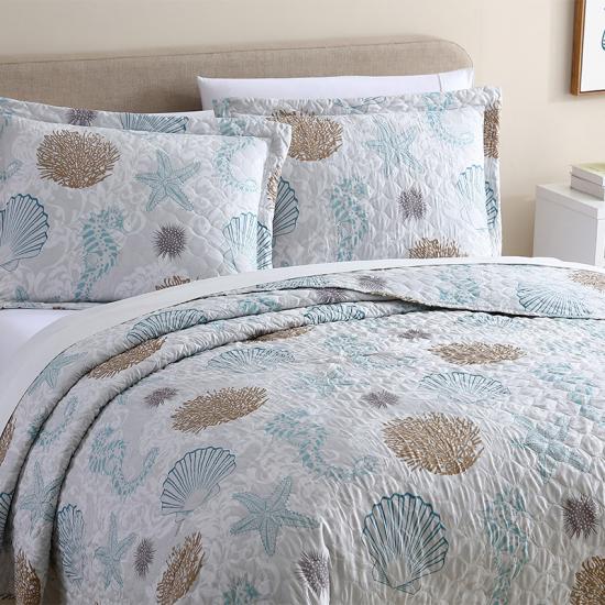 cxmicrotex Luxury Seashell Forvaskede sengetepper og dynersett