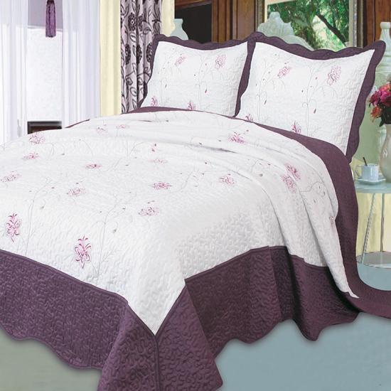 cxmirotex Flower Brodery Quilt Sett King Sengetøy