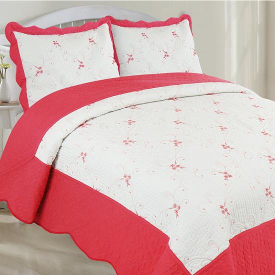 cxmirotex Fargerike Broderi Sengeteppe Quilt Sett Queen Sengetøy