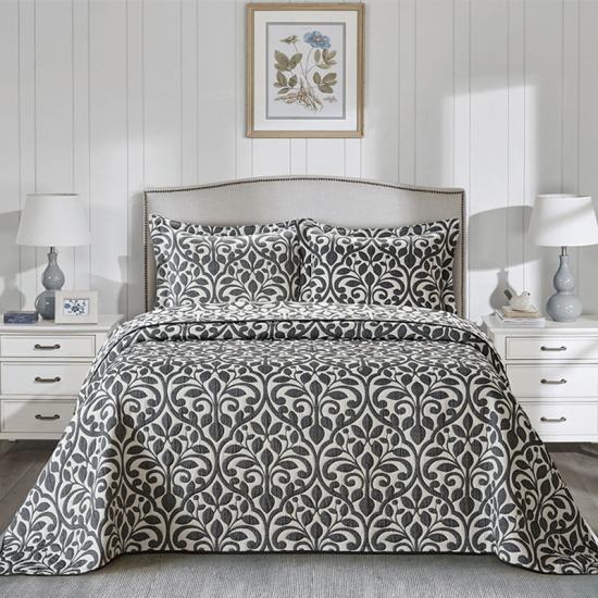 cxmicrotex Jacquard Weave Quilt 3PC sengetøysett
