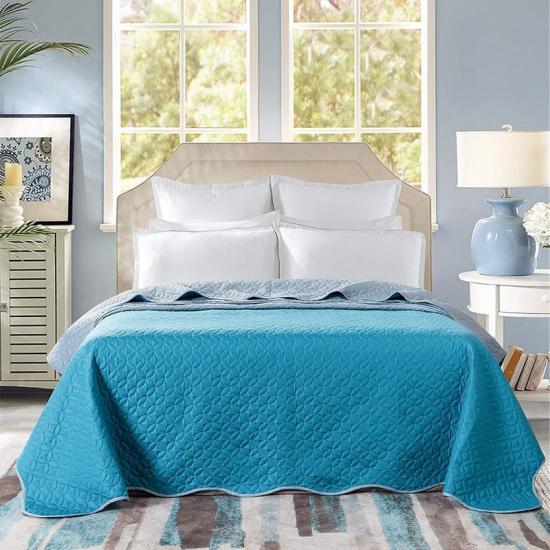 1 stk Pinsonic quiltsett Scollape Vendbar Ensfarget Sengeteppe 220x240cm