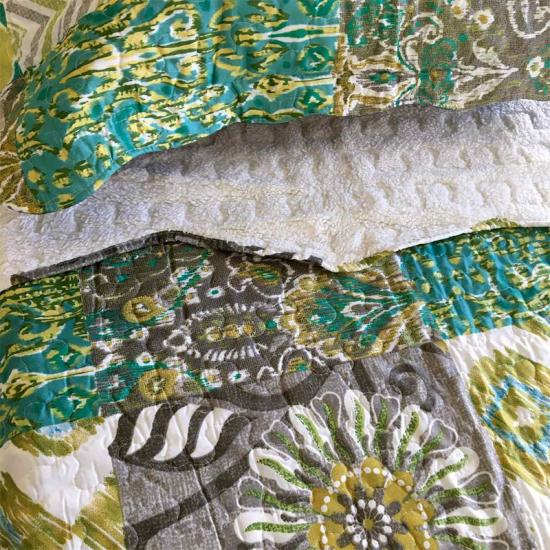 Patchwork Sherpa Quilt And Sham Sett