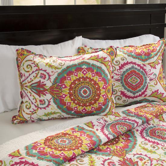 3-delt Patchwork Sherpa Reverse Quilt Sett